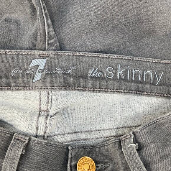 7 For All Mankind Jeans Women's 26 (2) Grey The Skinny 26 Ankle Zip Normcore - Picture 9 of 15